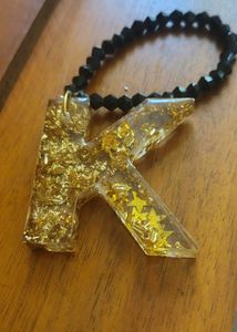 Letter K Resin Keychain