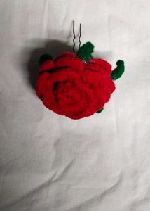 Red Rose Hair Pin