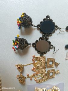 Combo Set Earring Saree Brooch And Necklace