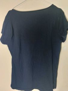 pink capri with blue t shirt