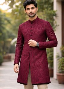 Elegant Maroon Full Embroidery Kurta