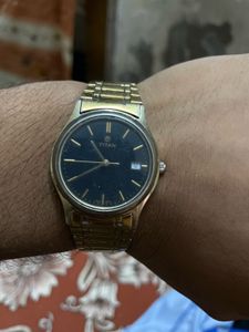 Titan Analog Watch - Classic Gold Tone