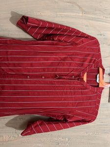 Women Red Stripped Kurti