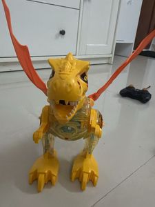 Yellow Dinosaur Toy with Orange Wings