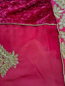 Elegant Pink Embellished Saree