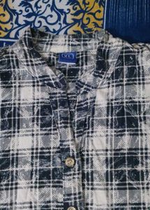 Plaid Button-Down Top