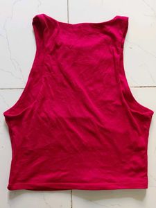 Hot Pink Sleeveless Crop Top