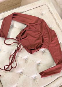Rusty Red Open Back Crop Top