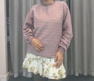 Heart Pattern Knit Sweater