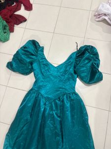 Stunning Teal Puff Sleeve Dress