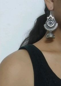Silver Metal Earrings