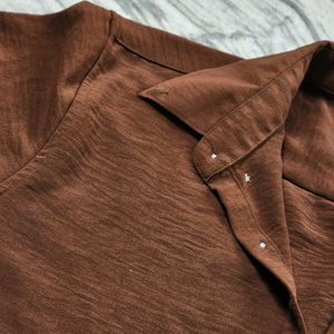 Men's Brown Long Sleeve Shirt