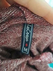 Lee Cooper Marled Burgundy Mauve Hoodie