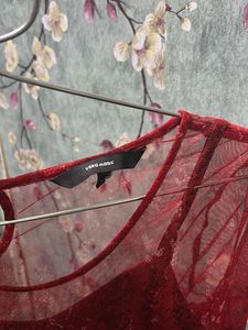 Chic Red Lace Tiered Dress