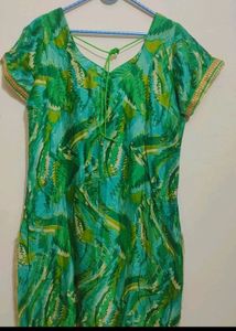 Dark Green Kurta Pant Set With Dupatta For 38 Bust