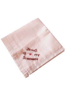 Hand Embroidered Christian Kerchief White New