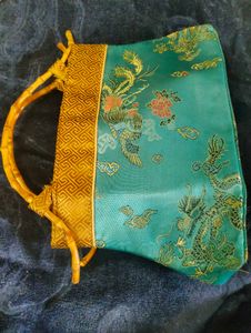 Vintage Dragon & Phoenix Brocade Clutch