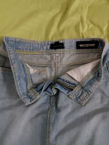 Light Wash Denim Mini Skirt