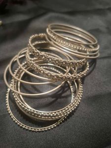Oxidised Metal Bangle Set