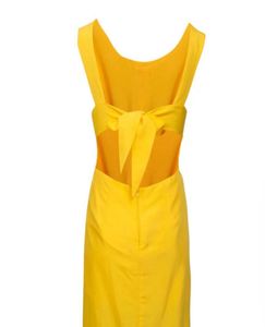 Stylish Yellow Cut-Out Maxi Dress