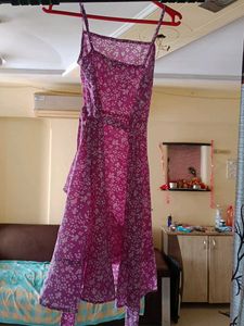 Floral Ruffle Wrap Dress