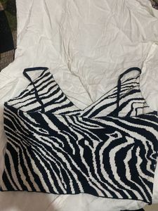 Zebra Print Knit Cami Top