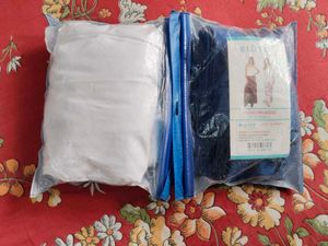 BLUTEX set of two white and blue Flowing Palazzo