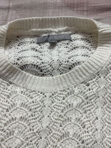Cream Crochet Sleeveless Top