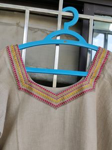Khaki Colour Straight Kurti