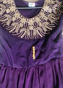 Beautiful Purple Embroidered Gown