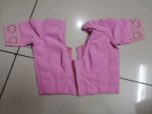 Pink Printed Cotton Saree