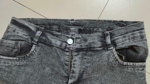 Women's Acid Wash Cargo Jeans