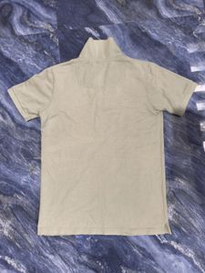Men's Beige Collared Polo Shirt