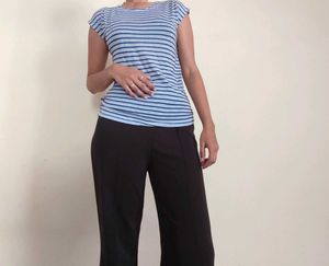 Classic Blue & Navy Striped T-Shirt 100%Cotton