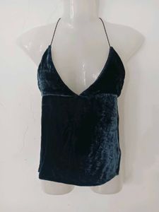 Velvet Halter Neck Cami Top