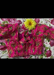 Stunning Pink Silk blouse with Embroidered Blous