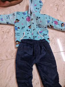 Adorable Blue Printed Baby Set