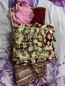 Brand New Naira Cut Maroon Printed Suit