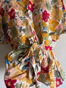 Floral Wrap Peplum Top