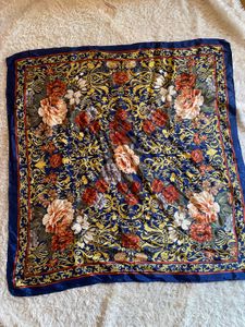 vintage Designer Floral Print Scarf