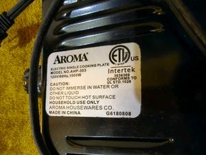 Aroma AHP 303 Single Burner Hot Plate Black (120V)