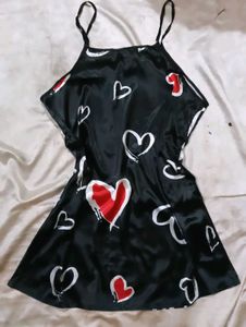 Cute Heart Print Sleep Dress