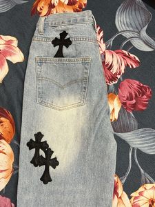 Printed Mid Rise Denims