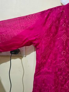 new Vibrant Pink Embroidered Kurta set