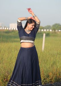 Navy Blue Lehenga Choli Set