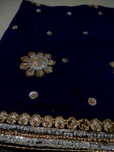 Elegant Navy Blue Saree