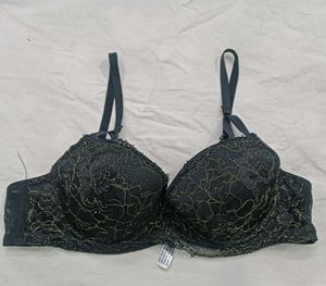 Black Lace⭐ Bra with Gold Accents