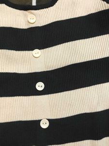 Striped Knit Button-Up Tank Top