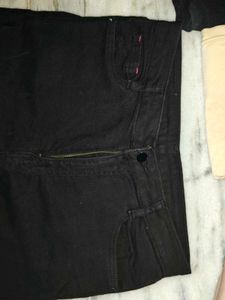Black Denim Straight fit Pants