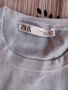 Light Blue Knit Top - ZARA